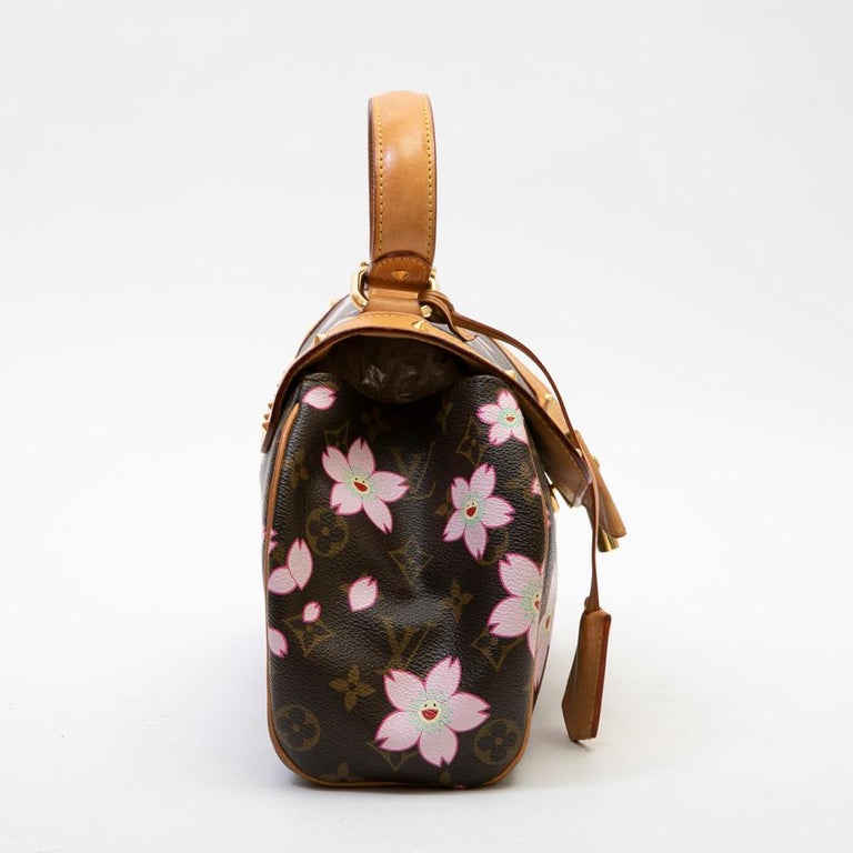 LOUIS VUITTON BAG &#39;Cherry Blossom&#39; in Brown Monogram Canvas with Floral Pattern For Sale at 1stdibs