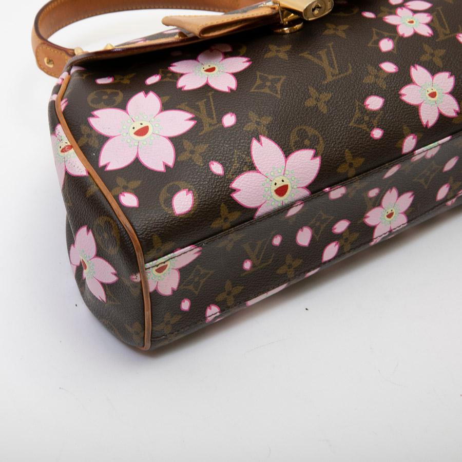 Black LOUIS VUITTON BAG 'Cherry Blossom' in Brown Monogram Canvas with Floral Pattern