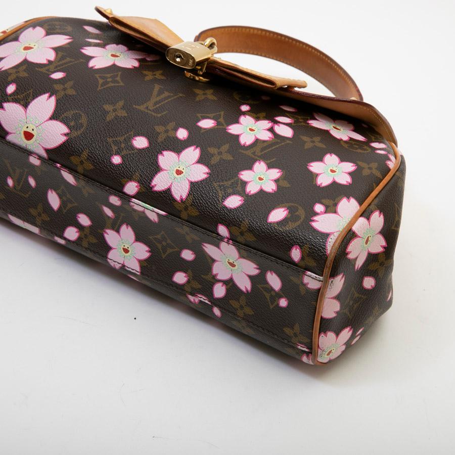 LOUIS VUITTON BAG 'Cherry Blossom' in Brown Monogram Canvas with Floral Pattern In Good Condition In Paris, FR