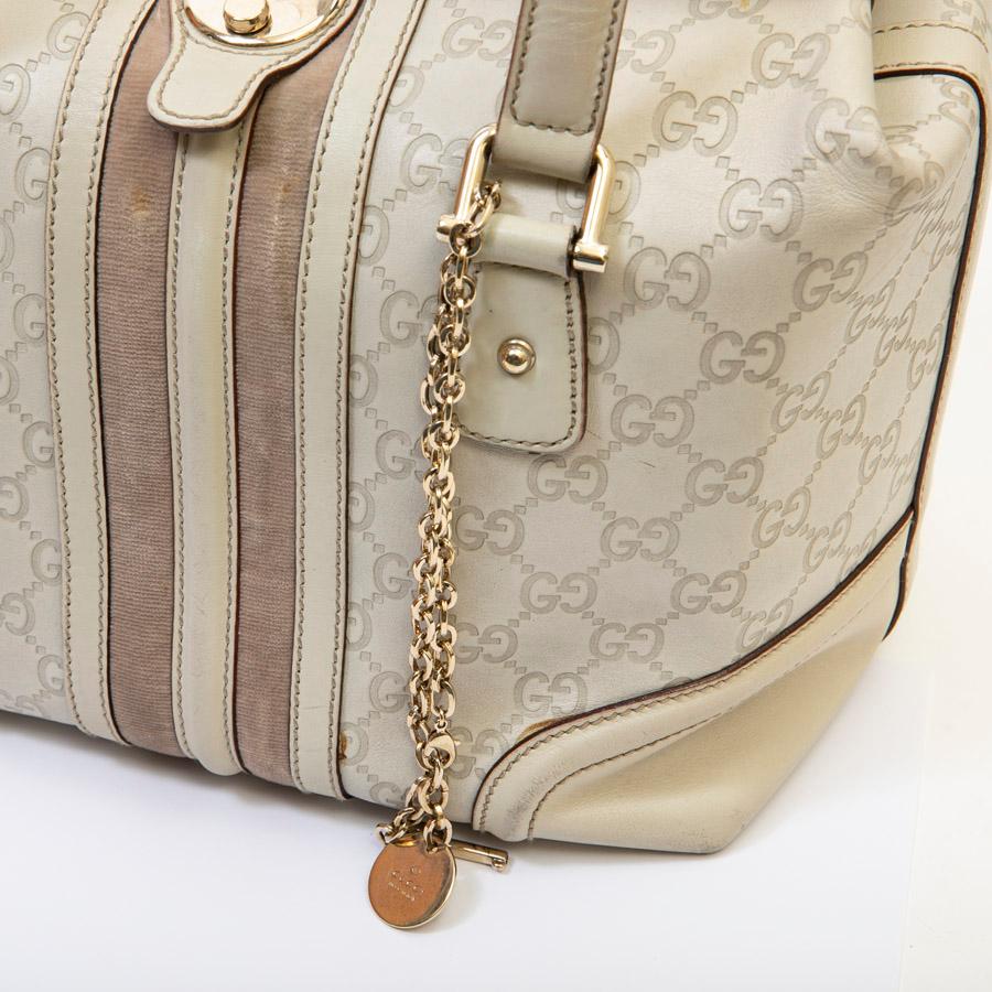 GUCCI Bag in Beige and Velvet Monogram Leather 4