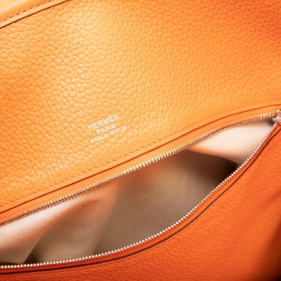 HERMES Bag in Orange Clémence Taurillon Leather 7