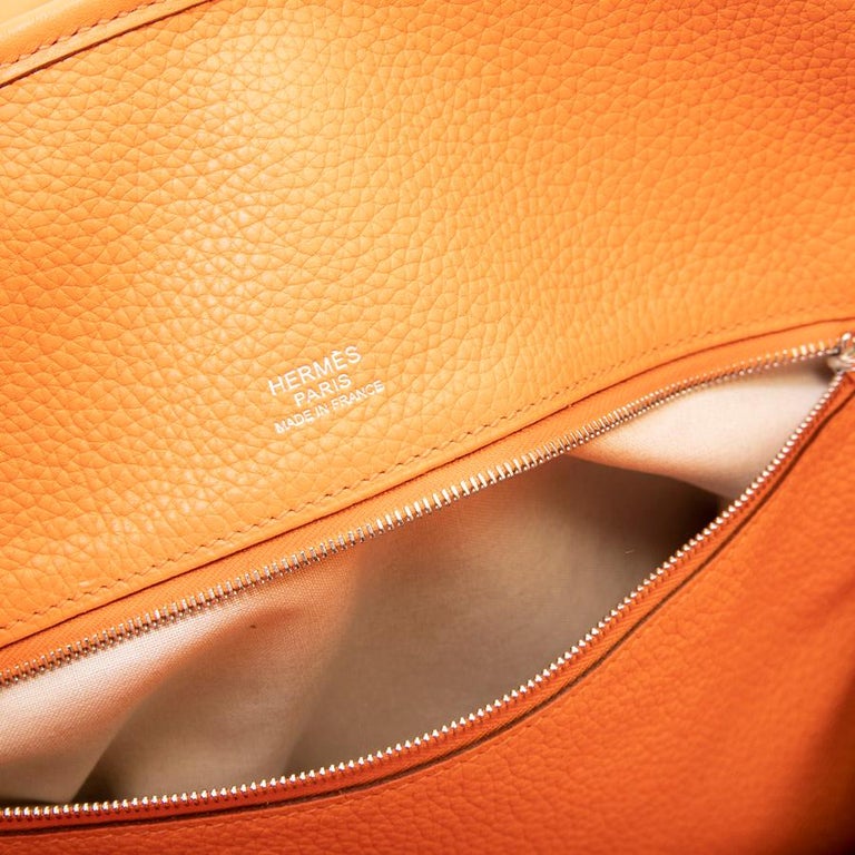 HERMES Bag in Orange Clémence Taurillon Leather For Sale at 1stDibs