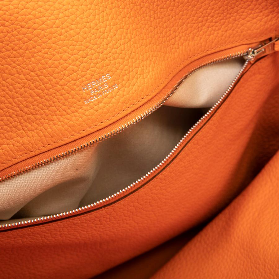 HERMES Bag in Orange Clémence Taurillon Leather 8