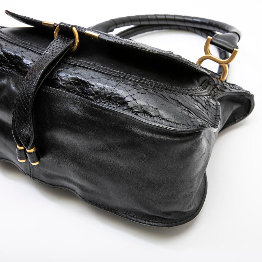 Women's CHLOE 'Marcie' Bag in Black Python Leather