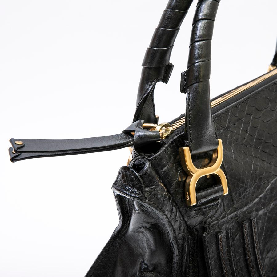 CHLOE 'Marcie' Bag in Black Python Leather 2