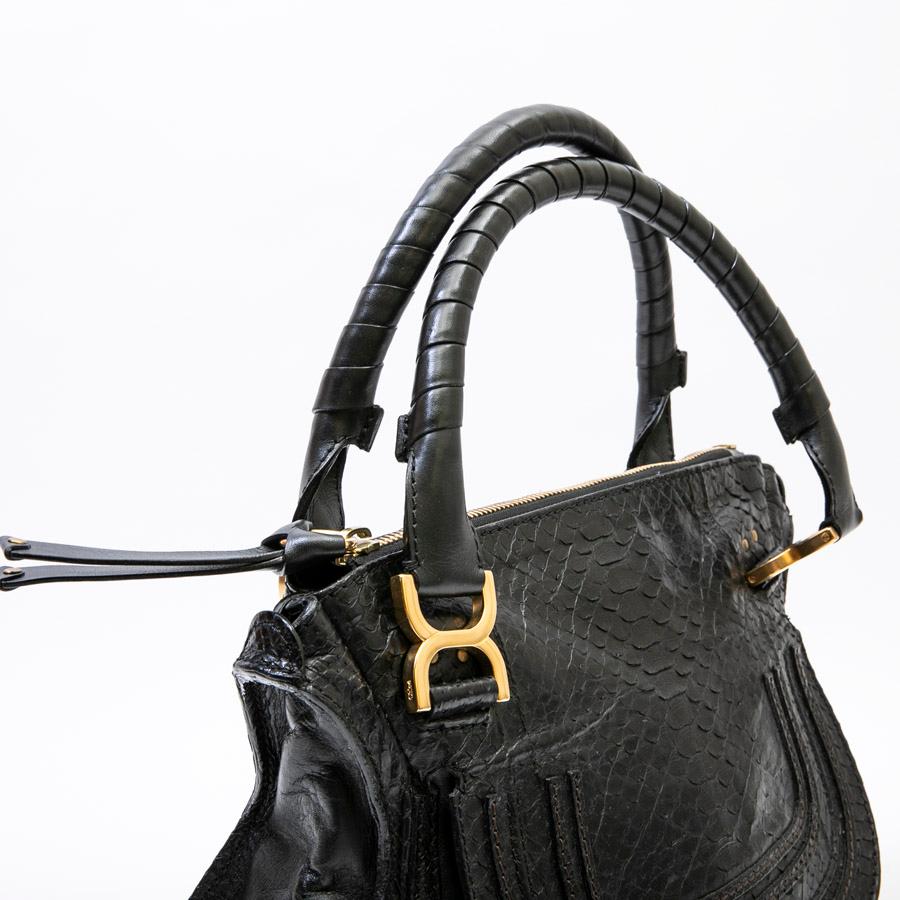 CHLOE 'Marcie' Bag in Black Python Leather 3