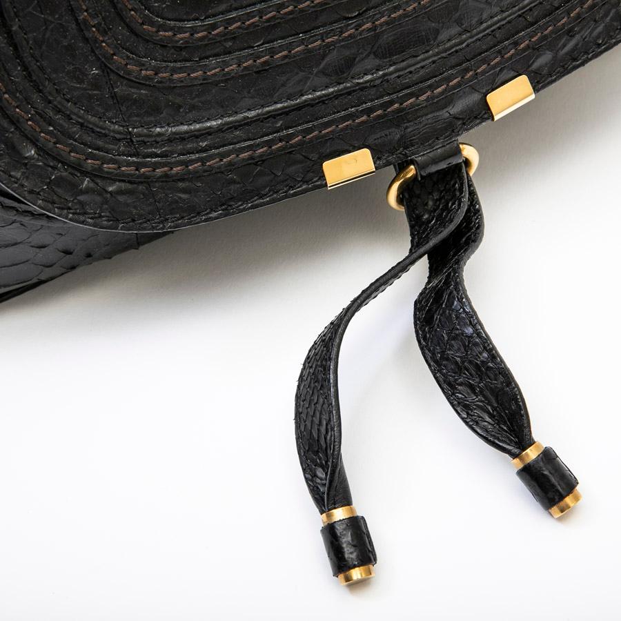 CHLOE 'Marcie' Bag in Black Python Leather 4