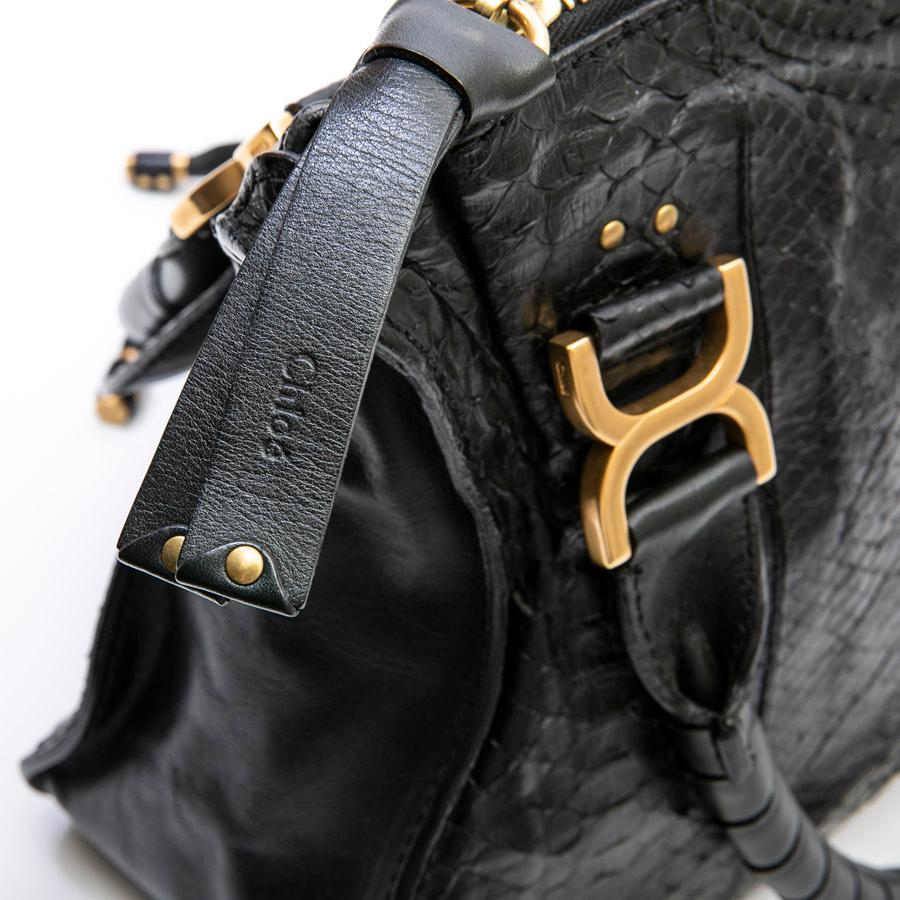 CHLOE 'Marcie' Bag in Black Python Leather 6