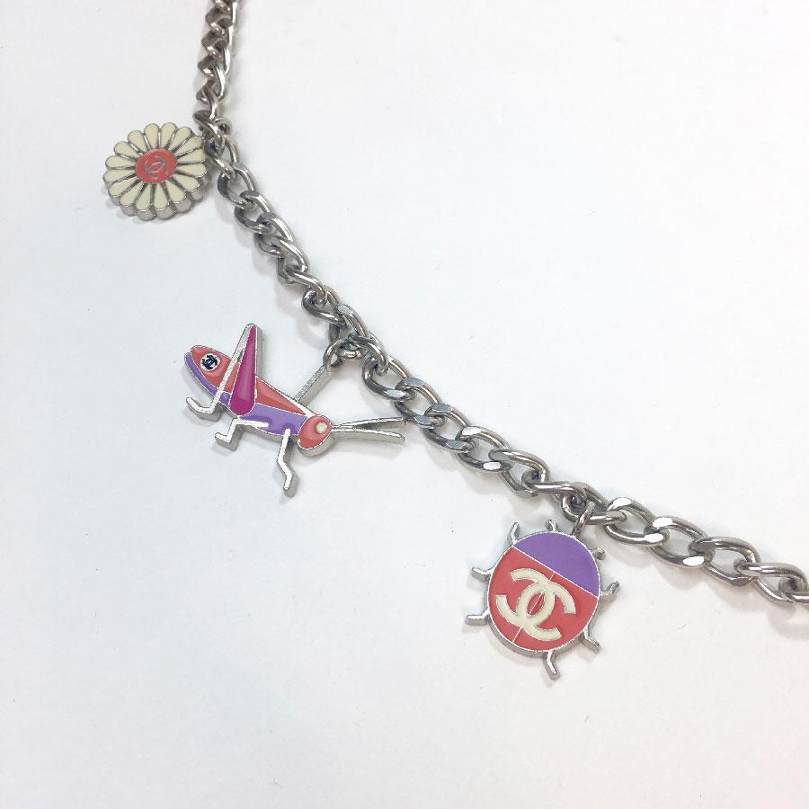 Women's CHANEL Chain Belt in Silver Metal with Charms