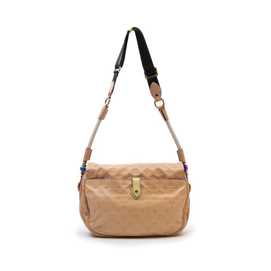 Louis Vuitton Beige Monogram Empreinte Calf Leather Collector Flap Bag 2