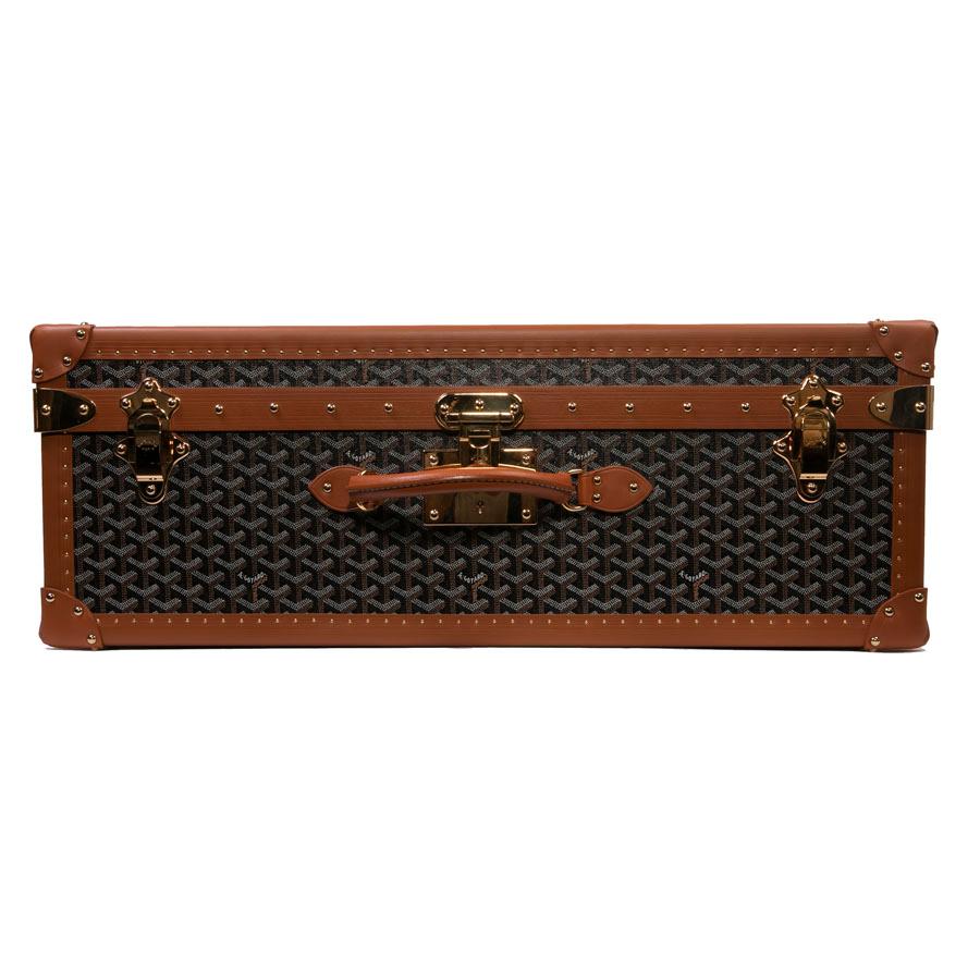 Women's or Men's Goyard brown monogram Canvas and Leather Large Travel trunk 