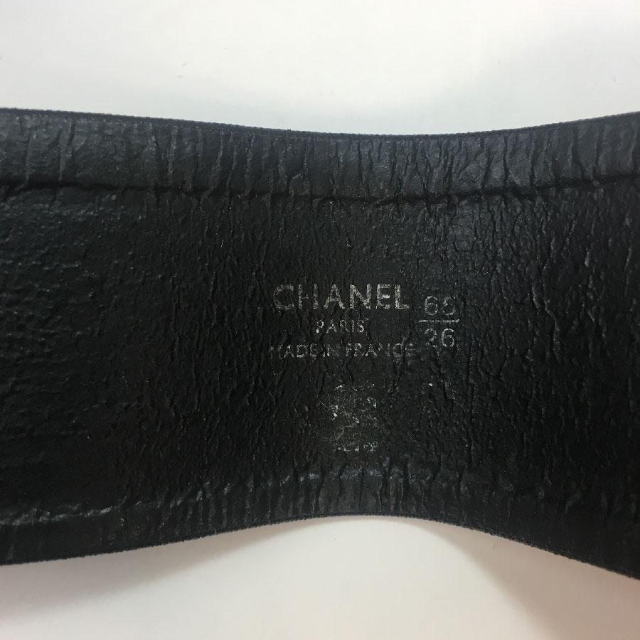 Chanel Vintage Black Leather Belt  3