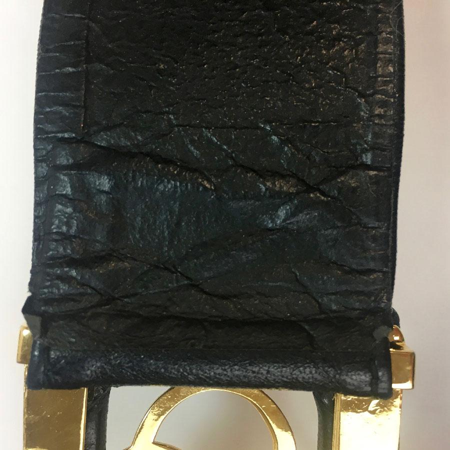 Chanel Vintage Black Leather Belt  6