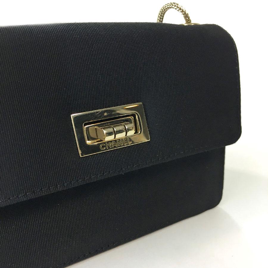 Chanel Black Fabric Mini 2.55 Bag  2