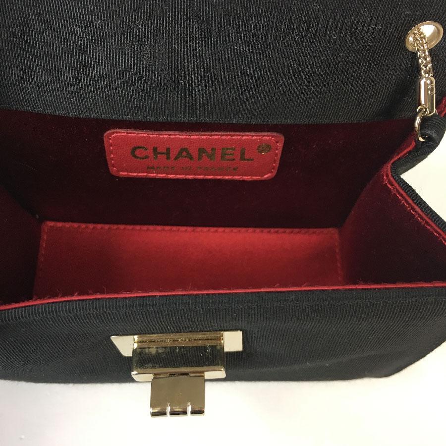 Chanel Black Fabric Mini 2.55 Bag  4