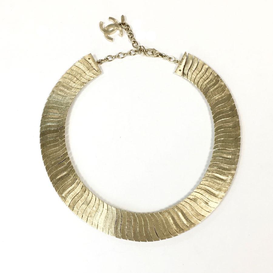 Chanel Choker Necklace in Gilt Metal Set with Colored Rhinestones 2