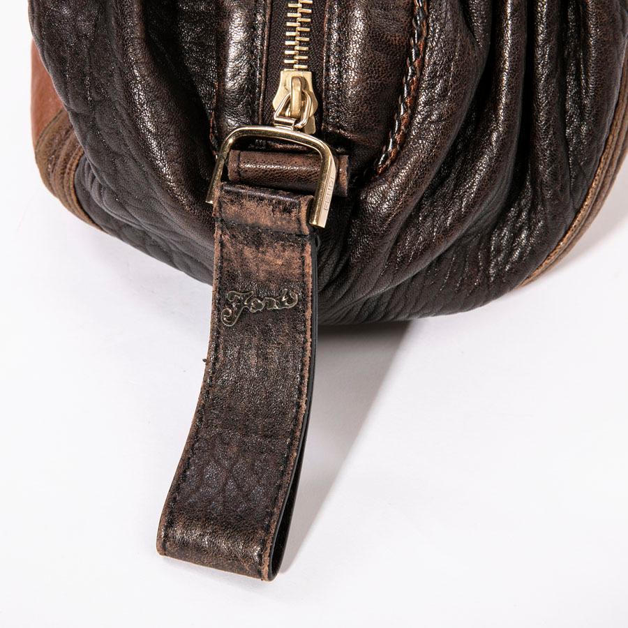 Fendi Mini Light and Dark Brown Leather Spy Bag  1