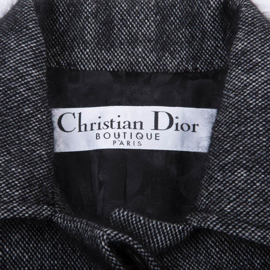 Christian Dior by John Galliano Gray and Black Angora and Wool Soft Coat 1