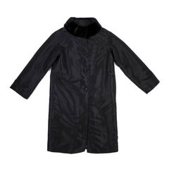 Used Fendi Black Trench Coat Lined with Removable Fur  