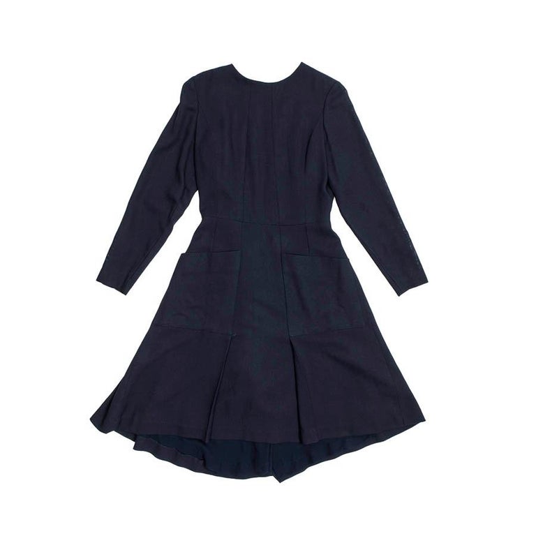 Chanel Navy Blue Fabric Wrap Dress For Sale at 1stDibs | chanel wrap ...