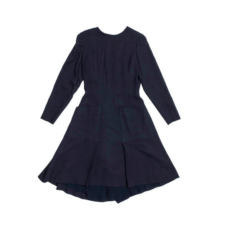 Chanel Navy Blue Fabric Wrap Dress For Sale at 1stDibs chanel wrap