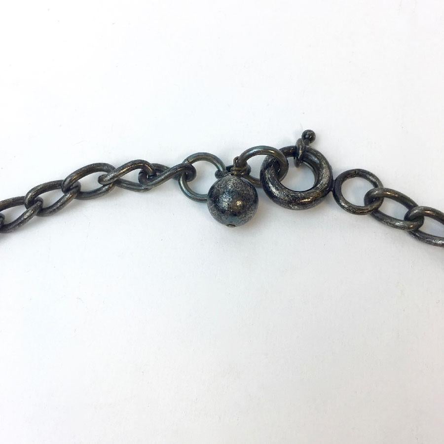 LANVIN Collar Largo de Metal, Crepe de Seda Negro, Perlas y Pedrería en venta 1