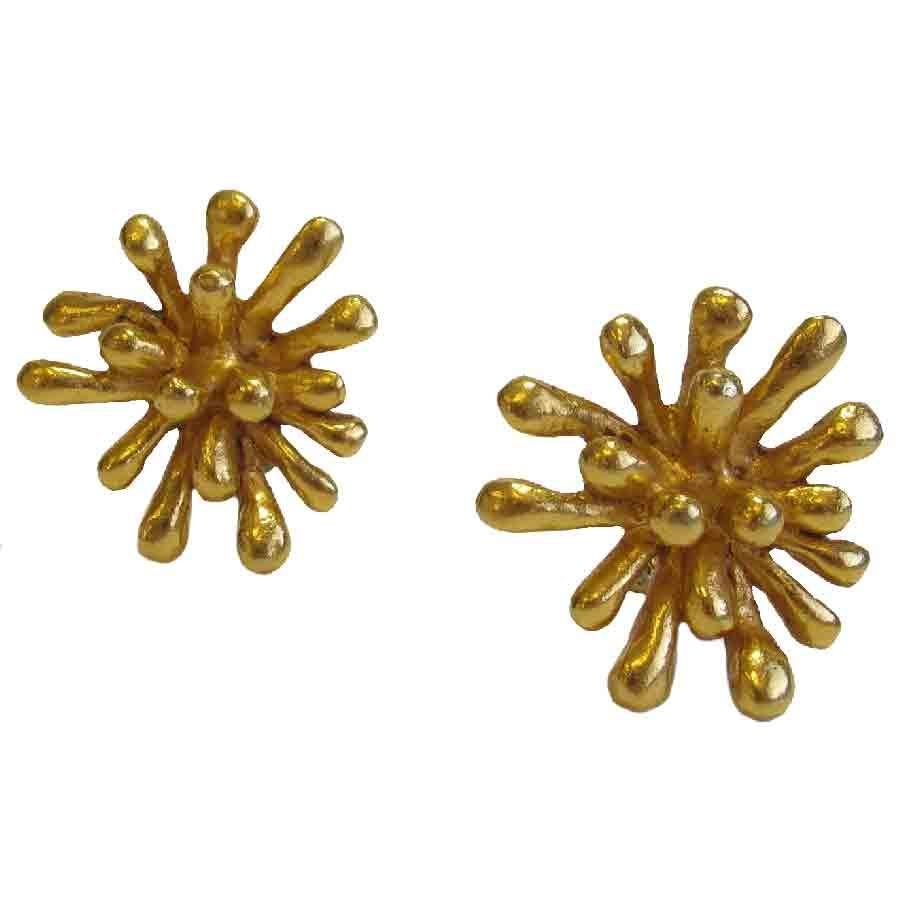 CHRISTIAN LACROIX Vintage Clip-on Earrings in Gilt Metal