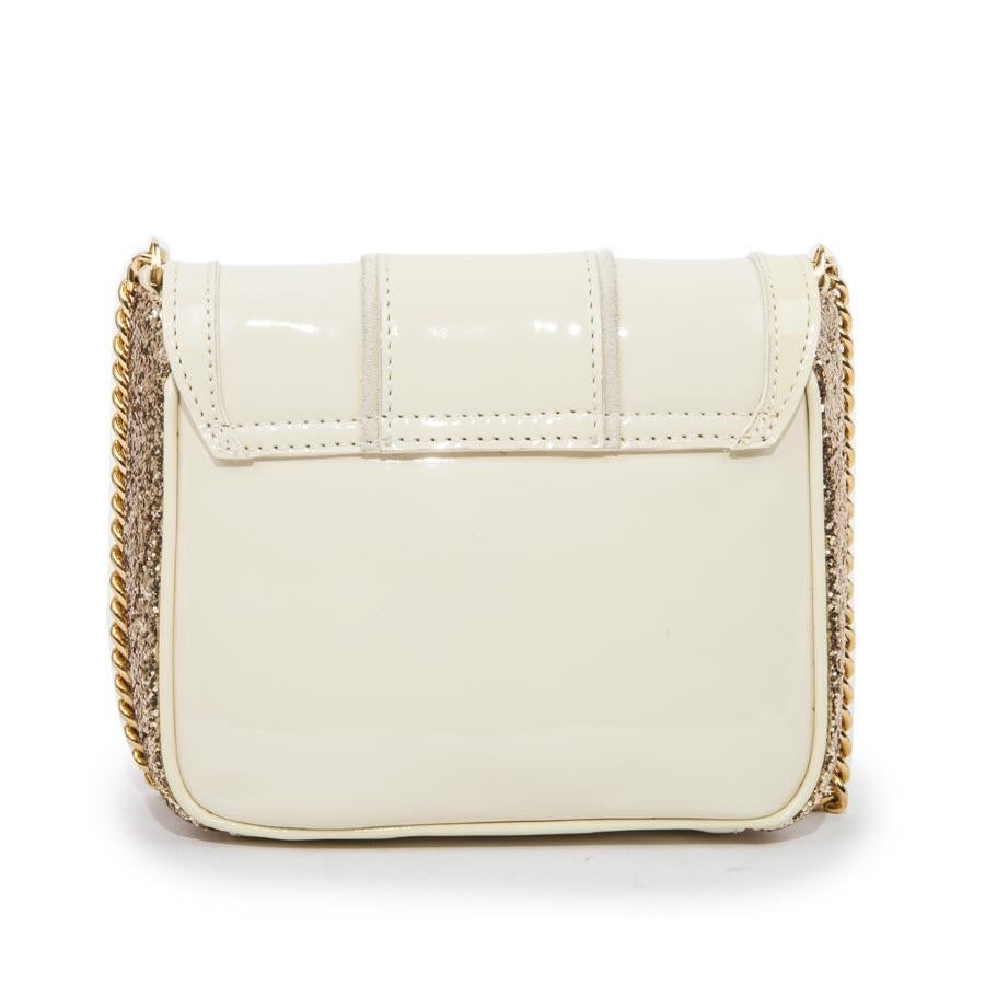 JACKIE SMITH Small Bag in Beige Patent and Golden Glitter Leather at ...