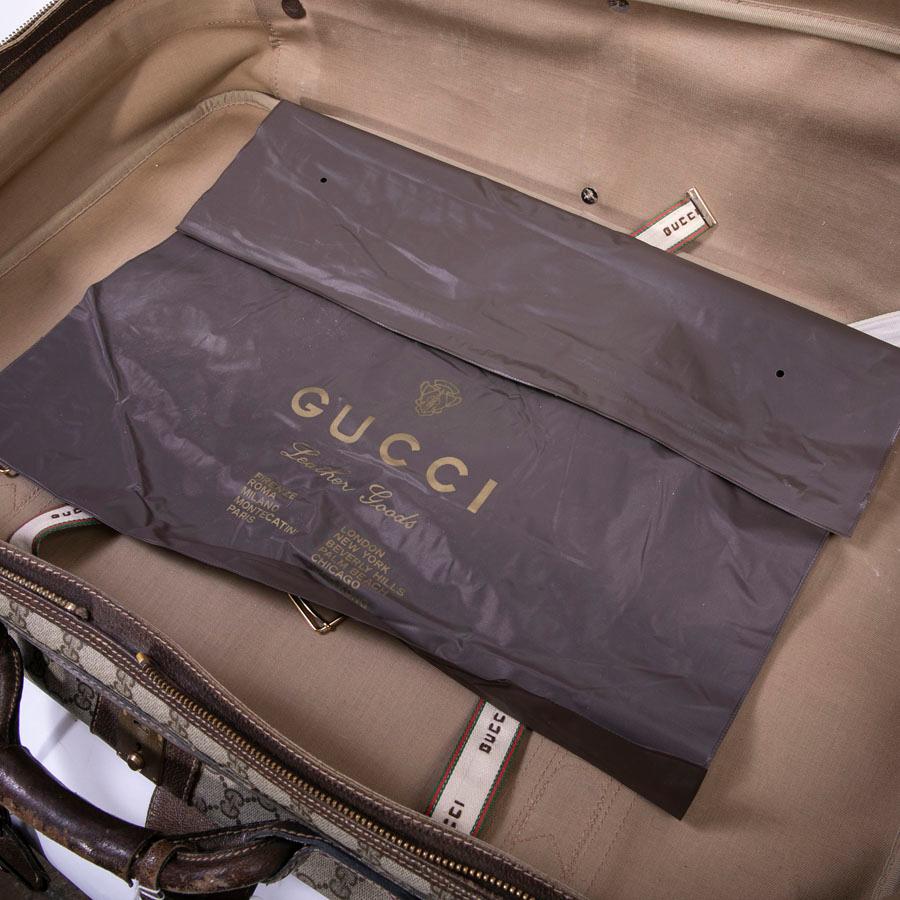 GUCCI Vintage Soft Suitcase in Brown Monogram Coated Canvas 15