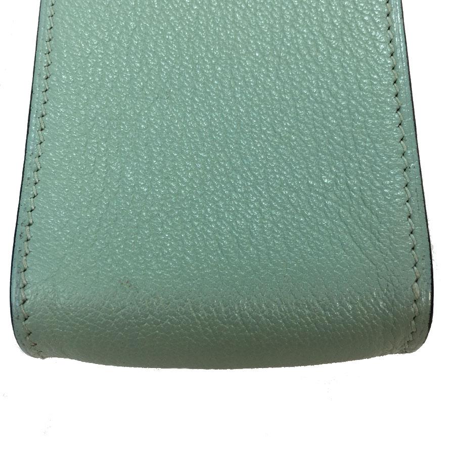 Women's HERMES Mini Clutch in Blue Celadon Leather For Sale