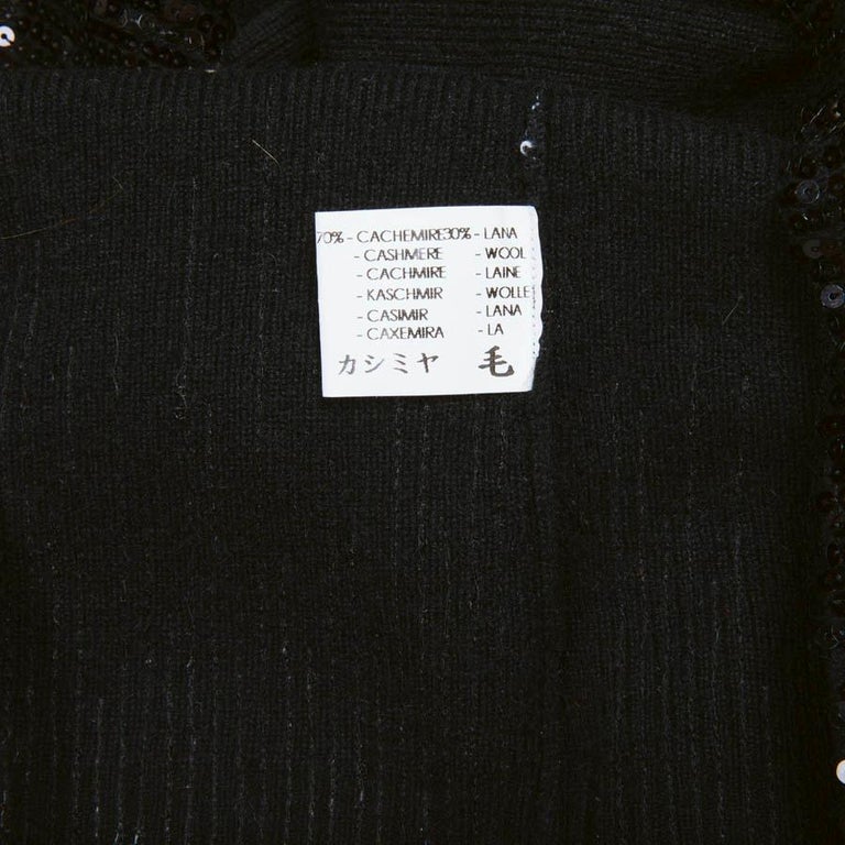 VALENTINO Pullover in Black Cashmere and Wool with Black Sequins size ...