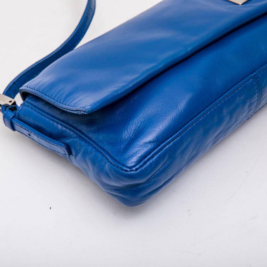 FENDI Baguette Bag in Smooth Electric Blue Leather 1