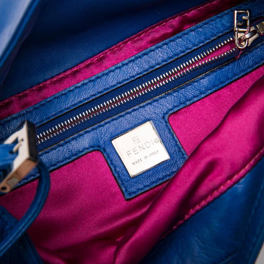 FENDI Baguette Bag in Smooth Electric Blue Leather 7