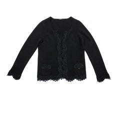 CHANEL Long Cardigan in Black Cashmere Size 36FR