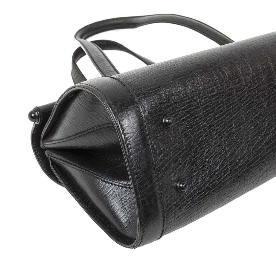 GUCCI Bag Bamboo Model in Black Grained Leather 2