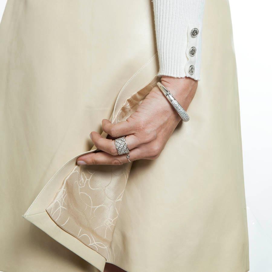 CHANEL Flare Skirt in Beige Leather Size 36FR 3