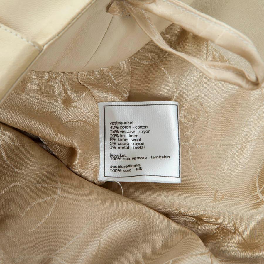 CHANEL Flare Skirt in Beige Leather Size 36FR 6