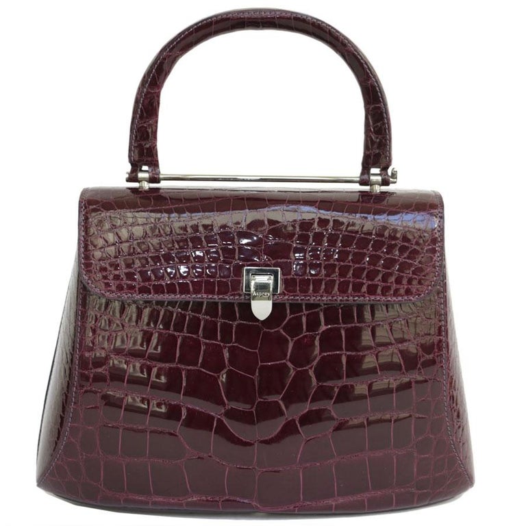 Asprey Water Green And Light Brown Crocodile Bag For Sale At 1stdibs