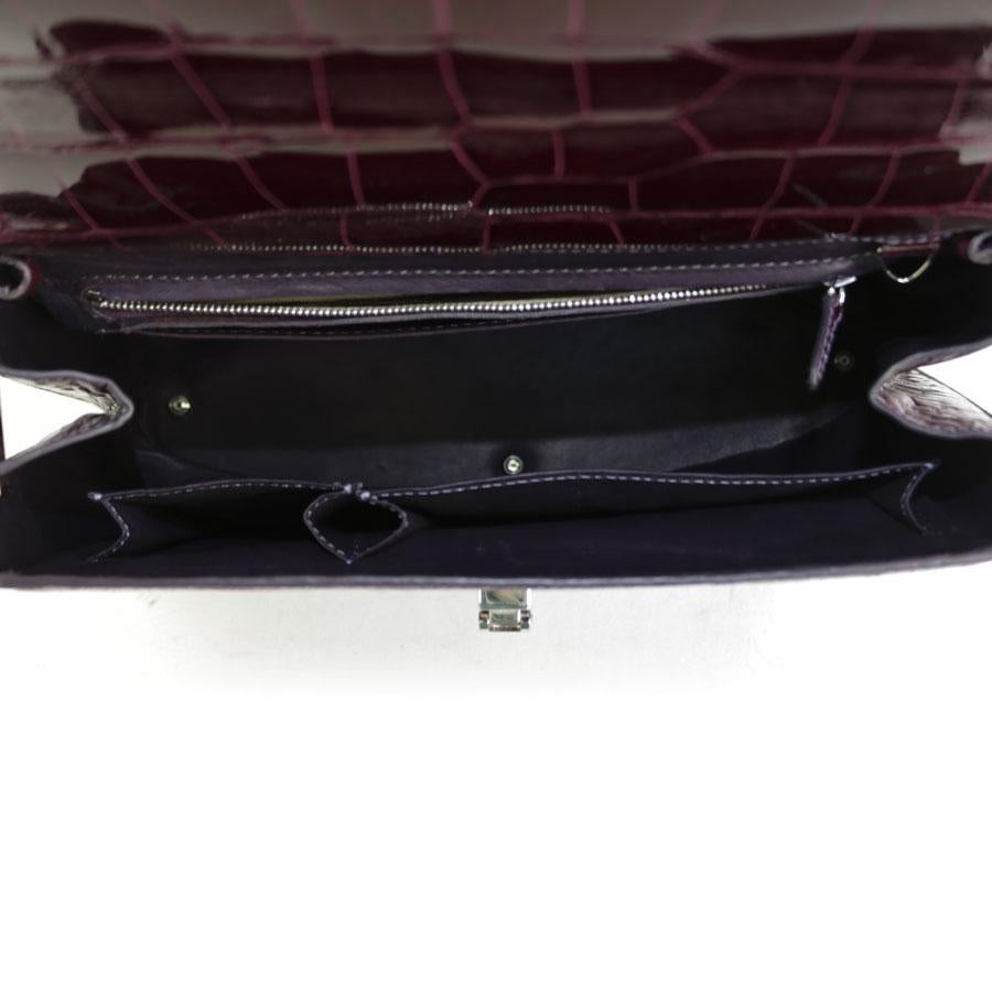 Black ASPREY OF LONDON Burgundy Crocodile Bag