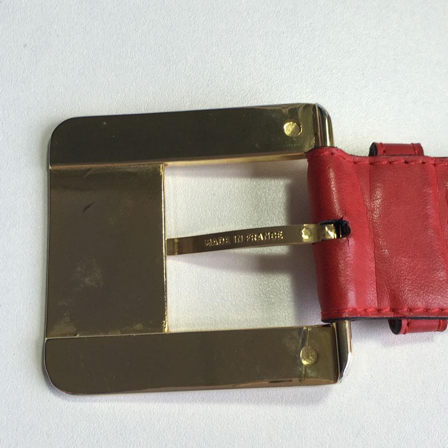 Brown  YVES SAINT LAURENT Belt in Red Leather Size 75/30