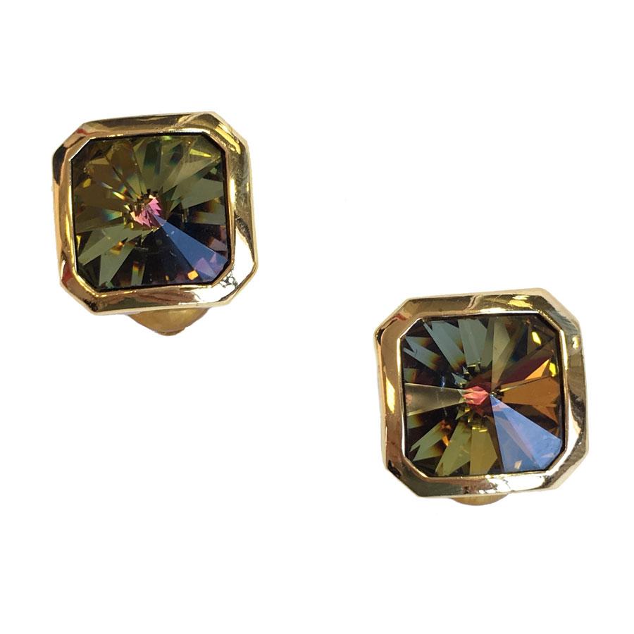 CHRISTIAN DIOR Fantasy Clip-on Earrings in Gilt Metal.