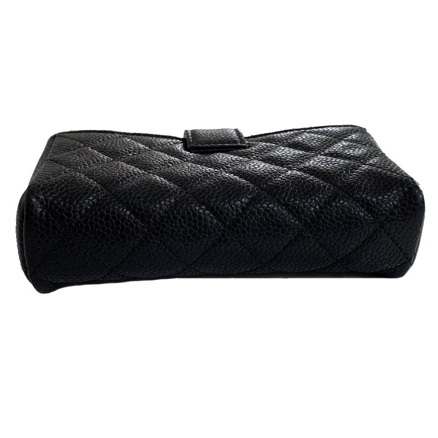 Women's CHANEL Small Quilted Pouch in Black Caviar Leather