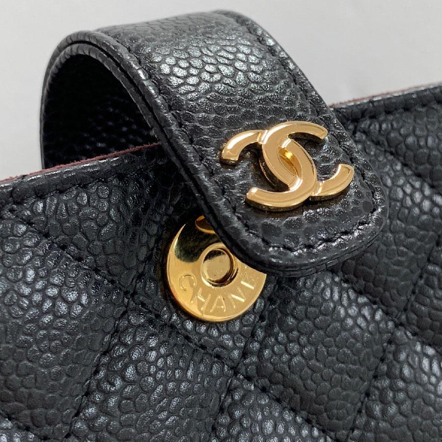 CHANEL Small Quilted Pouch in Black Caviar Leather 3