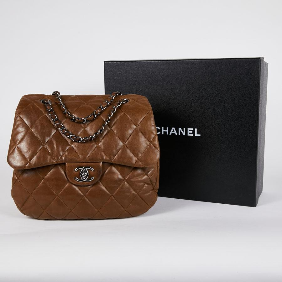 CHANEL Soft Quilted Brown Lambskin Leather Bag 1