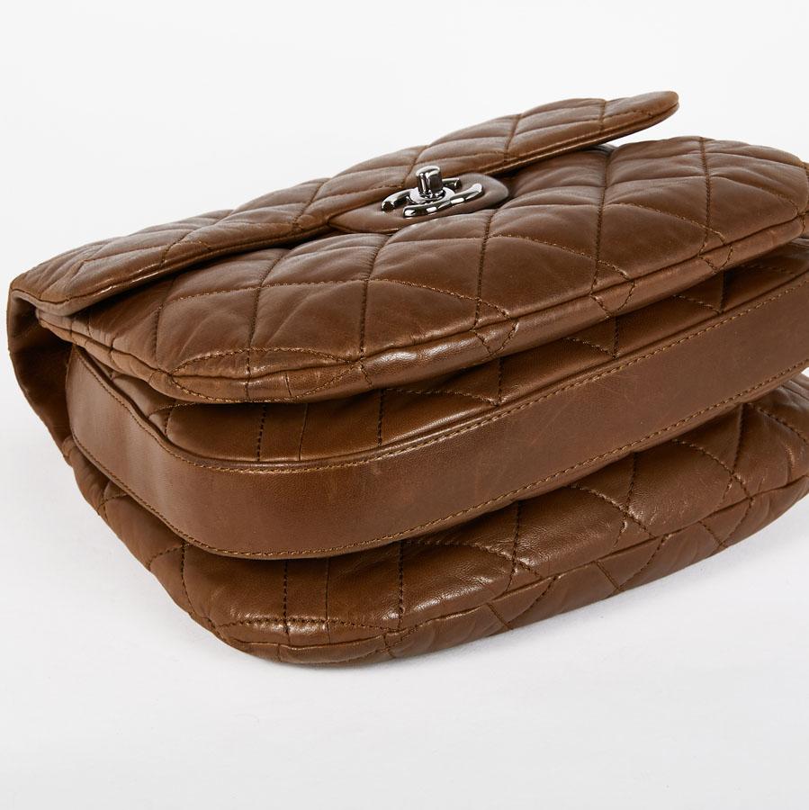 CHANEL Soft Quilted Brown Lambskin Leather Bag 3