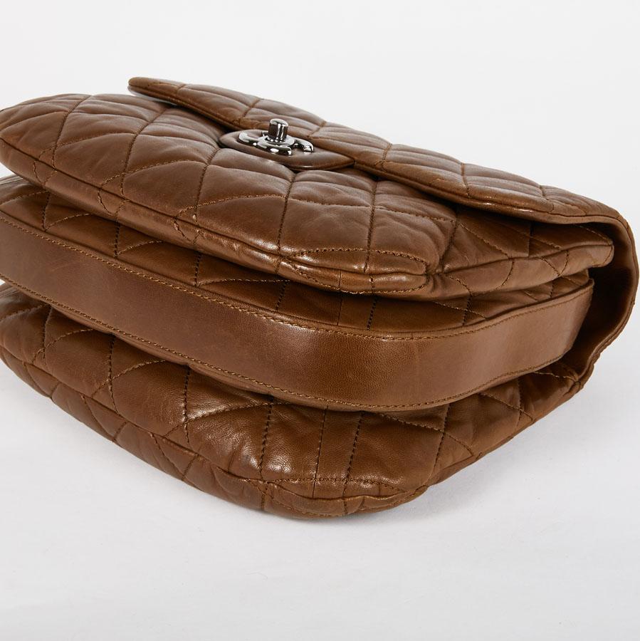CHANEL Soft Quilted Brown Lambskin Leather Bag 4