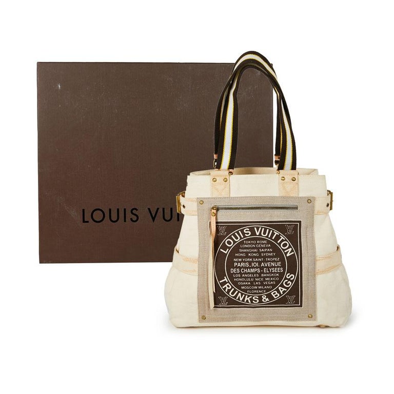 LOUIS VUITTON &#39;Trunks and Bags&#39; Tote Bag in Tricolor Natural Cowhide and Leather For Sale at 1stdibs