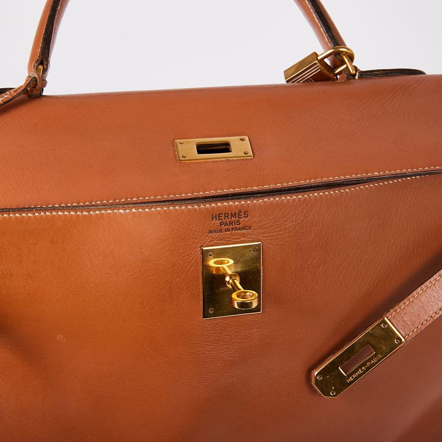 HERMES Vintage Kelly 35 Bag in Caramel Box Leather 3