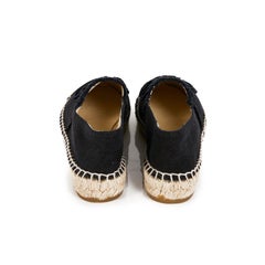 CHANEL Espadrilles in Blue and Black Canvas Size 37FR
