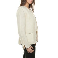 CHANEL Identification Ensemble Jacket and Top in Beige Wool Size 38FR